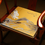 中式红木椅子坐垫中国风圈椅茶椅垫四季通用防滑定制茶椅官帽椅垫