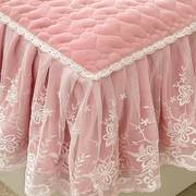 牛奶绒加厚夹棉蕾丝花边，床裙床笠单件床垫防尘罩，保护套床罩带裙边