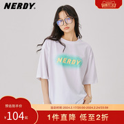 nerdy2023年夏季主题ins情侣宽松logo印花街头短袖t恤女潮