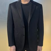 春秋款男士黑色全羊毛单西西服，男常规款，西装毛呢休闲时尚单西外套