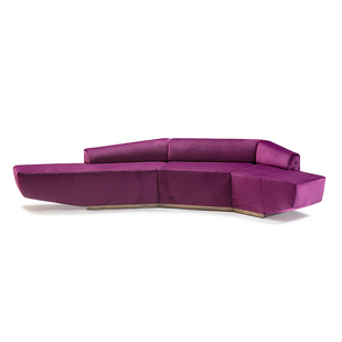 意大利极简风格布艺紫色沙发高档设计师大户型客厅拼装多人位定制