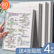 b5大号厚笔记本透明简约a5空白，网格横线记事本a4大学生考研线圈本