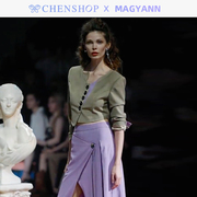 Magyann时尚弧边西装外套斜分片不对称半身裙CHENSHOP设计师品牌