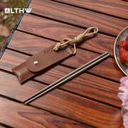 lthw旅腾纯钛筷子户外便携餐具，钛合金折叠筷子，露营旅行金属筷子