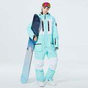 探宿者连体滑雪服男女，套装冬季户外防风，防泼水保暖单板双板滑雪服