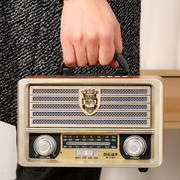 木质复古调频收音机无线蓝牙音箱迷你手机插卡户外便携低音炮音响