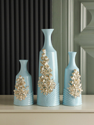 贝汉美镂空陶瓷花瓶摆件现代客厅插花玄关桌面欧式家居装饰品摆件