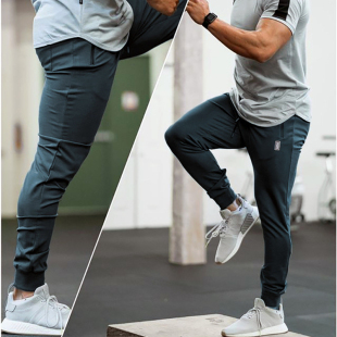 运动裤男长裤收口透气修身弹力深蹲束脚肌肉型跑步健身撸铁训练