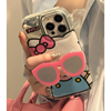 韩国Y2K星星可爱猫咪适用iphone14pro max手机壳苹果1311硅胶12promax女款14pro保护套xs/xr软壳墨镜支架