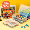 拼图收纳盒乐高玩具积木分类箱透明儿童零件小颗粒拼装分装整理盒