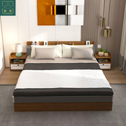 北欧现代简约床1.5米板式气动收纳床1.8米高箱储物床床头柜可定制
