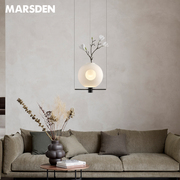 马斯登简约现代艺术客厅卧室餐厅原创LED玻璃圆吊灯