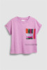 next英国女童亲子粉，紫色亮片口袋短袖，t恤纯棉半袖195-104