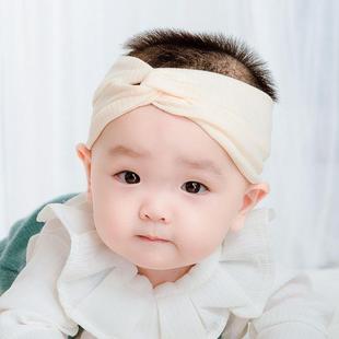 0-1-23岁男女婴儿童发带宽护囟门头饰纯棉发箍春秋，新生儿宝宝头带