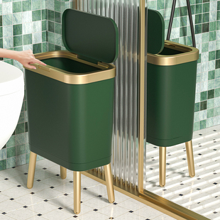 卫生间垃圾桶有盖厕所家用带盖按压洗手间马桶夹缝，浴室防水厕纸桶