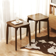 实木凳子家用可叠放矮凳轻奢客厅餐桌餐椅子现代简约高板凳小方凳