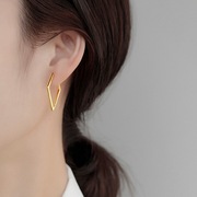 s925银针几何菱形耳扣女小众设计个性冷淡风耳圈2024高级耳饰