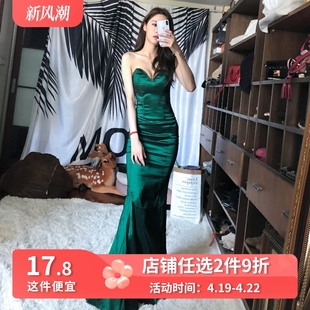 晚宴高端礼服裙女24性感露肩夜场名媛气质韩版抹胸连衣裙长款