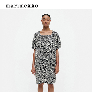Marimekko女士2023早秋棉质宽松时尚气质圆领连衣裙长裙