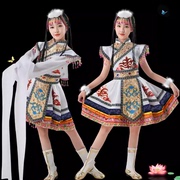儿童藏族演出服小学生幼儿园表演服蒙古水袖舞蹈女童少数民族服装