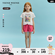 TeenieWeenie Kids小熊童装24夏季女童纯棉蝴蝶结下摆短袖T恤