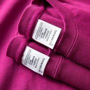 洋红紫300g重磅日系显白圆领卫衣纯色宽松简约打底上衣男女款春季