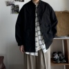 B东日系男装国风新中式长袖衬衣夹克盘扣立领中性风外套衬衫