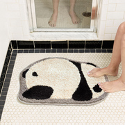 暖藻可爱卡通毛绒熊猫地垫浴室，门口吸水防滑卫生间地毯厕所脚垫
