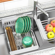 厨房水槽沥水篮可伸缩沥水架漏水篮不锈钢水池洗菜盆洗碗池滤干