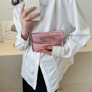 2024潮韩版长款女士钱包卡包学生钱夹时尚气质纯色亮面手拿包