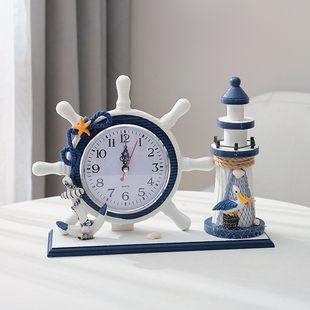 地中海钟表创意时钟摆台摆放式桌面摆件客厅，卧室静音家用台式座钟
