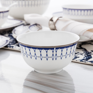 隆达骨瓷餐具碗商用米饭碗汤碗面碗陶瓷碗家用简格吃饭碗专用个人