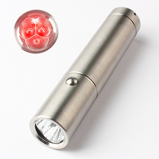 不锈钢红光灯 理疗灯 红外 红光设备强光超亮充电手电筒定制LOGO