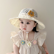 婴儿渔夫帽宝宝帽子夏季薄款儿童，可爱大帽檐遮阳帽，夏天外出防晒帽
