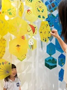 幼儿园环创吊饰六边形彩色塑料片 展览会挂饰手工DIY儿童涂鸦画板