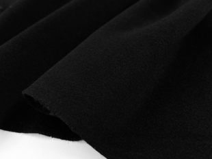 顺毛羊绒奢华黑色纯色光泽羊毛，呢子面料大衣风衣西装毛料布料