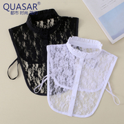 quasar百搭韩版假领子，黑白衬衫蕾丝春秋，冬季女衬衣假衣领立领