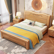 实木床1.8米双人床主卧婚床1.5m成人单人床小户型气压高箱储物床