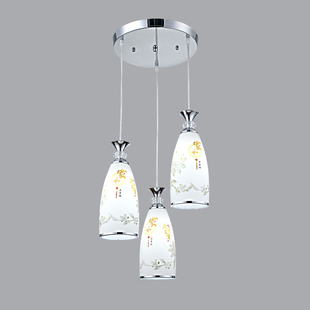 玻璃餐厅吊灯三头创意个性，工业风吧台餐厅灯，简约现代led餐吊灯具