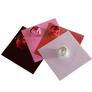 珠光纸川崎玫瑰花折纸diy手工，折纸玫瑰花礼盒专用材料纸15cm双面