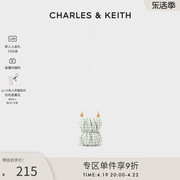 CHARLES&KEITH春夏女包CK2-80781714女士褶皱柔软珠链单肩斜挎包