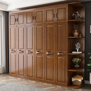 实木衣柜家用卧室全实木经济型六门衣橱新中式组合大衣柜储物家具