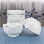 陶瓷碗碟家用5.5寸面碗防烫大号，米饭碗6个中式骨瓷餐具吃饭碗