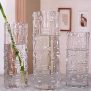 定制特大号富贵竹花瓶玻璃透明插花银柳加厚圆柱直筒40cm高50厘米
