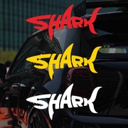 汽车贴纸shark鲨鱼镭射贴纸，装饰车身贴遮挡划痕电动摩托车反光贴
