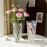 轻奢花瓶摆件高级感透明水晶玻璃插花水养玫瑰百合网红餐桌装饰品