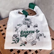 星巴克包包2022春季环保小熊绿色时尚绿动便携折叠袋购物袋单肩包