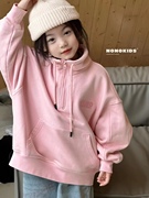 2023冬装波拉韩国女男孩小中大童装初高中生，秋冬立领加绒亲子卫衣