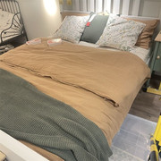 IKEA宜家 迪格 被套纯亚麻材质简约纯色单人双人麻布床品深米色