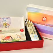 日本SAKURA樱花固体水彩颜料24色儿童绘画 初学者色彩盒套装24色限定礼盒绘画套装国产